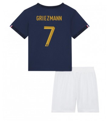 Frankrig Antoine Griezmann #7 Replika Babytøj Hjemmebanesæt Børn VM 2022 Kortærmet (+ Korte bukser)